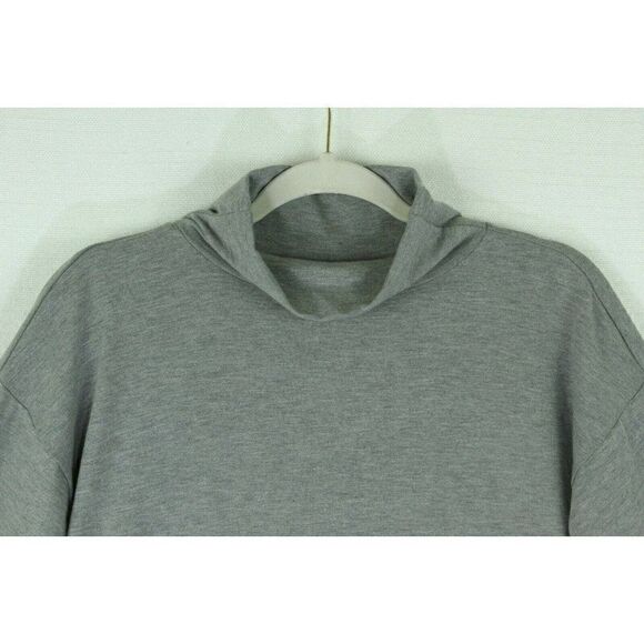 Loft Top 3/4 Sleeves Layered Mock Neck gray white Womens Small - Picture 2 of 7